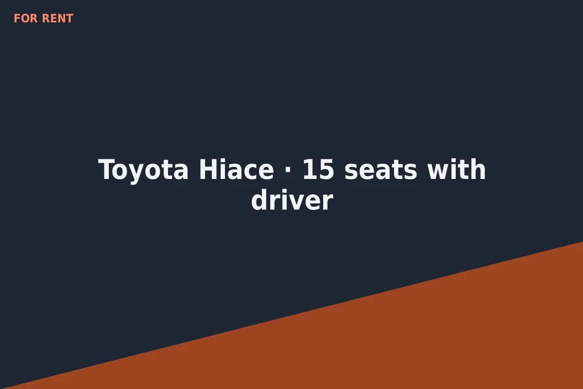 Toyota Hiace · 15 seats with driver